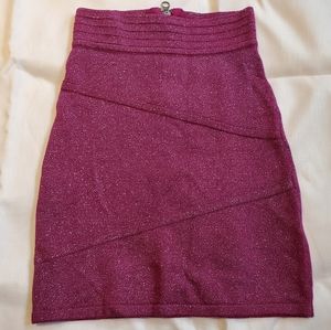 2b Bebe Sparkly Fuscia Bodycon Mini Skirt